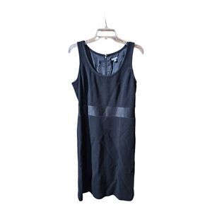 ANN TAYLOR Black Sheath Dress with Back Waist Bow Accent Slimming - Size 10‎